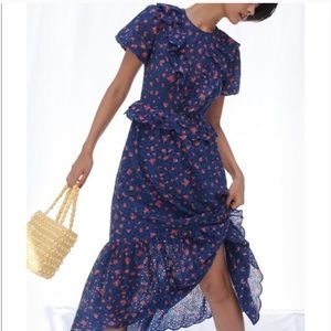 Navy Urban Outfitters Eyelet Dress